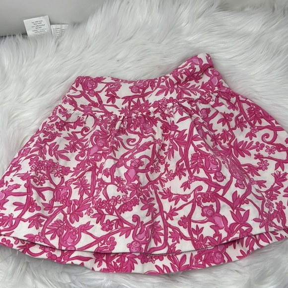 Lilly Pulitzer Pink Floral Monkey Print Skirt Girl’s Size 10 - Picture 2 of 5